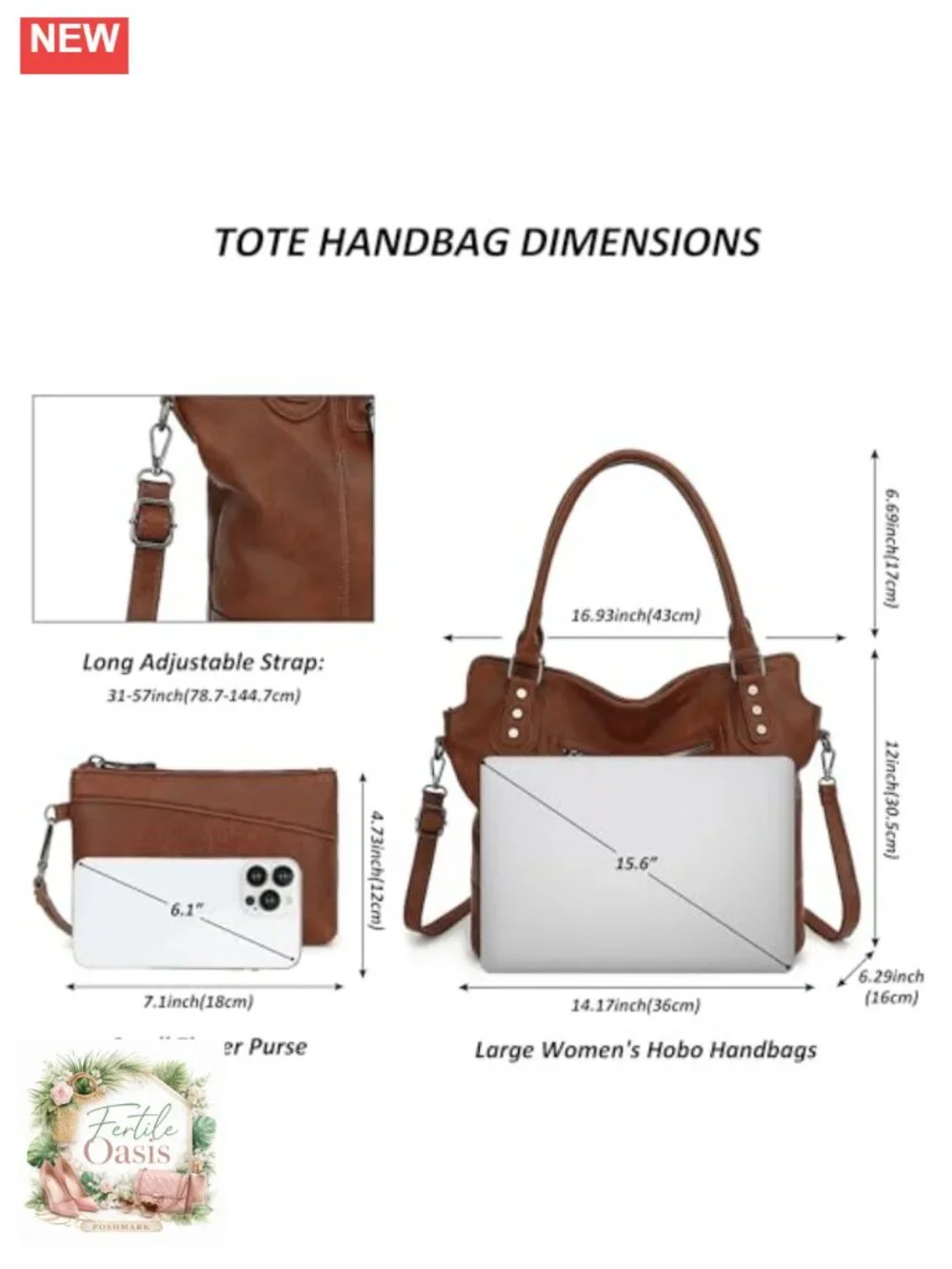 TANTOMI Hobo Tote Bag for Women Large Vegan Leather Crossbody Shoulder